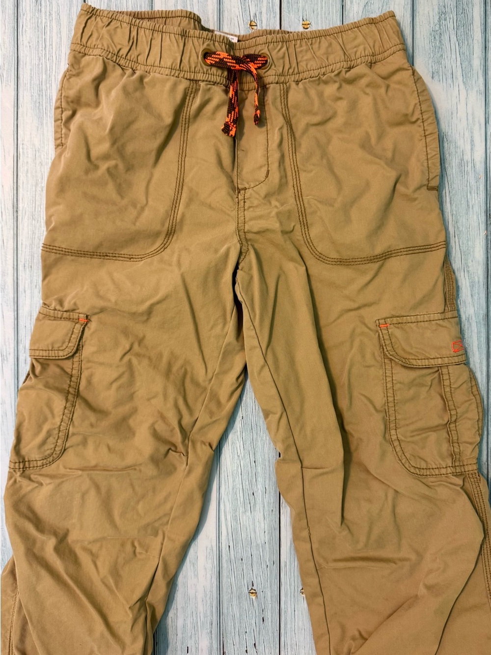 Circo Tan Cargo Pants with Orange Drawstring